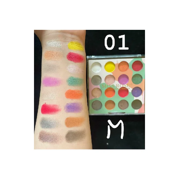 Miss Rose 16 Color Matte &amp; Shimmer Eyeshadow Palette Kit - Image 4