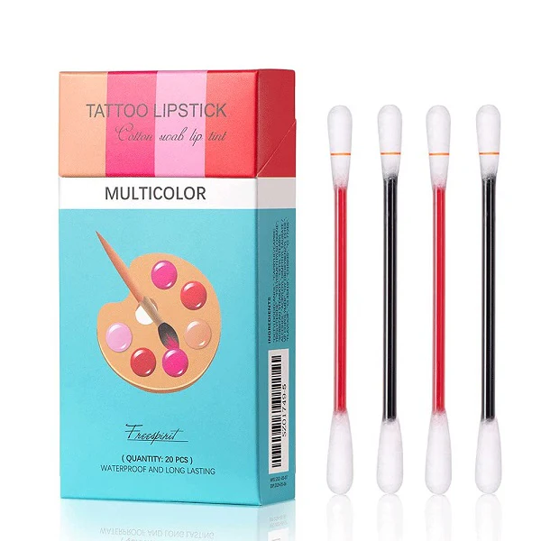 20Pcs Multicolor Tattoo Lipstick Cotton Swab