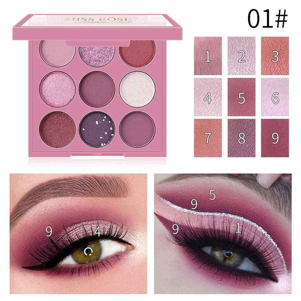 Miss Rose 9 Color Eyeshadow Palette - Image 4