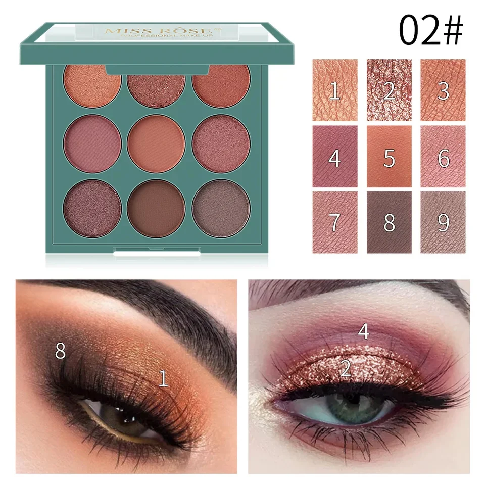 Miss Rose 9 Color Eyeshadow Palette - Image 5