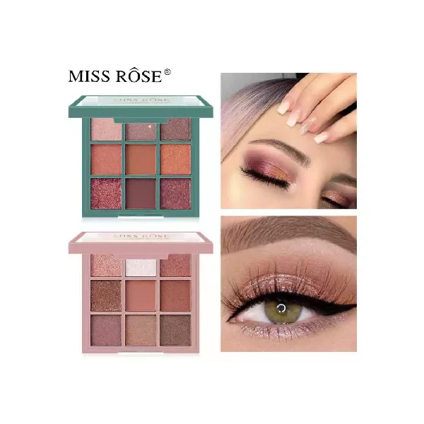 Miss Rose 9 Color Eyeshadow Pallete - Square - Image 2