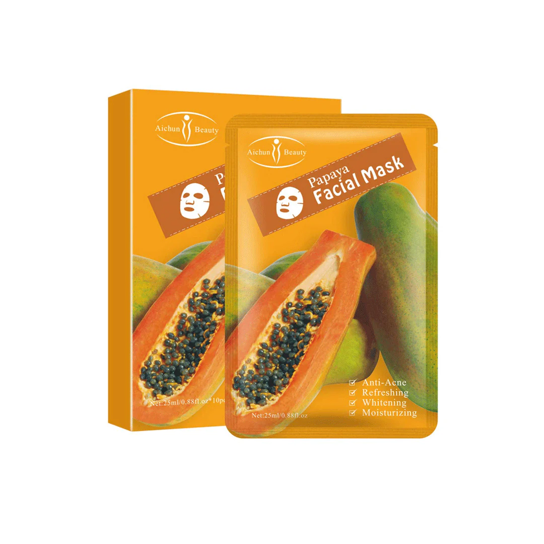 Aichun Beauty Papaya Sheet Mask 25ml (Pack of 10) - Image 2