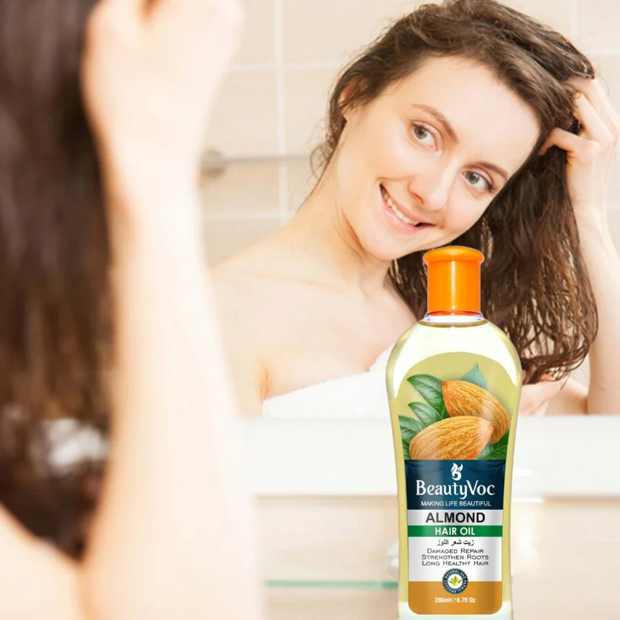 BeautyVoc Almond Hair Oil 200 ml | For Hair Growth, Shine & Strength | Reduces Hair Fall & Deeply Nourishes Dry Hair - Image 3