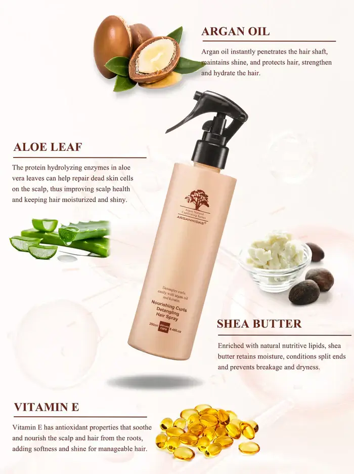 Arganmidas Nourishing Curls Detangling Hair Spray 250 ML - Image 4