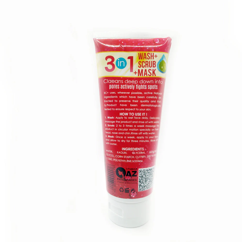BC+ Pure Active 3 in 1 Wash + Scrub + Mask 200 ML - Image 2