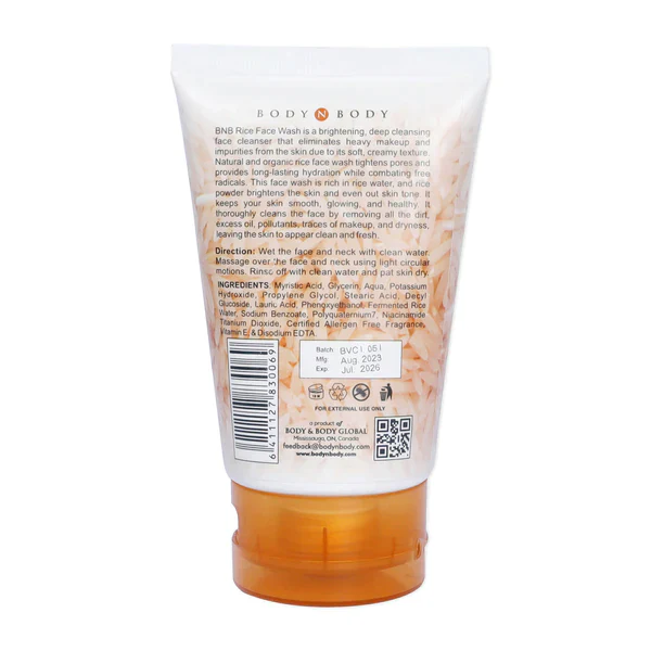 BNB Brightening Rice Extract Face Wash 120ml - Image 2