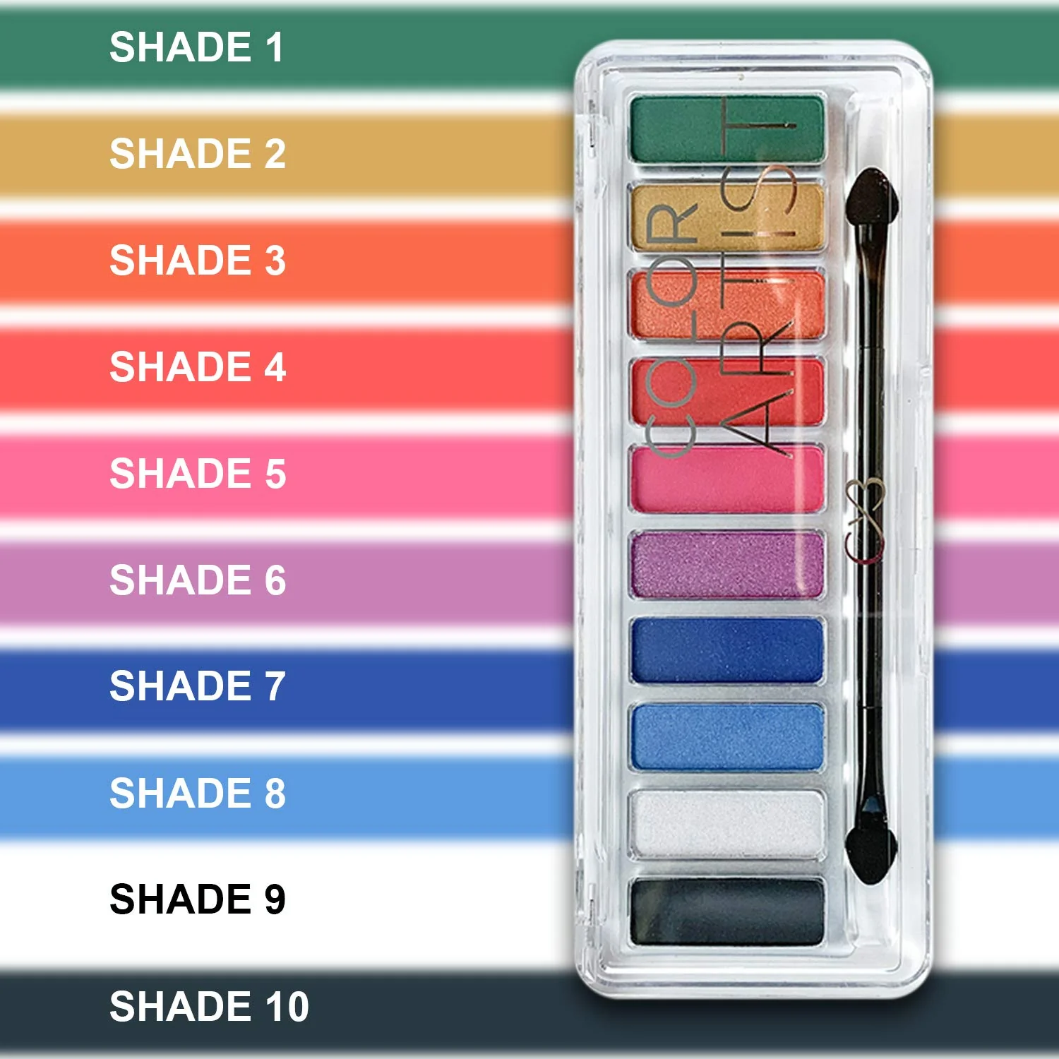 CVB  10 Colours Eyeshadow for Sultry, Glimmering and Subtle Looks, Coveted Shades Colour Pallet for Long Lasting Eye Make-Up - Image 2