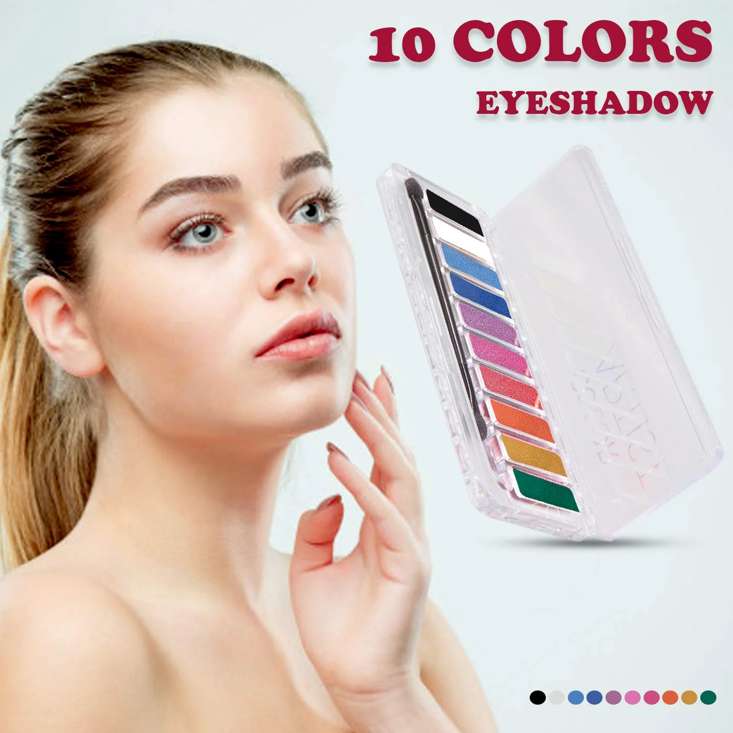 CVB  10 Colours Eyeshadow for Sultry, Glimmering and Subtle Looks, Coveted Shades Colour Pallet for Long Lasting Eye Make-Up - Image 5