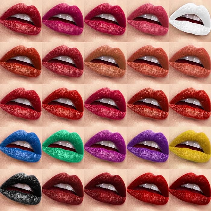 Cvb 25 Color Lipstick Lip Gloss Palette 24H Long-lasting moisturizing Waterproof matte Lip Palette Makeup,Pigmented Lipstick Set C222 - Image 8