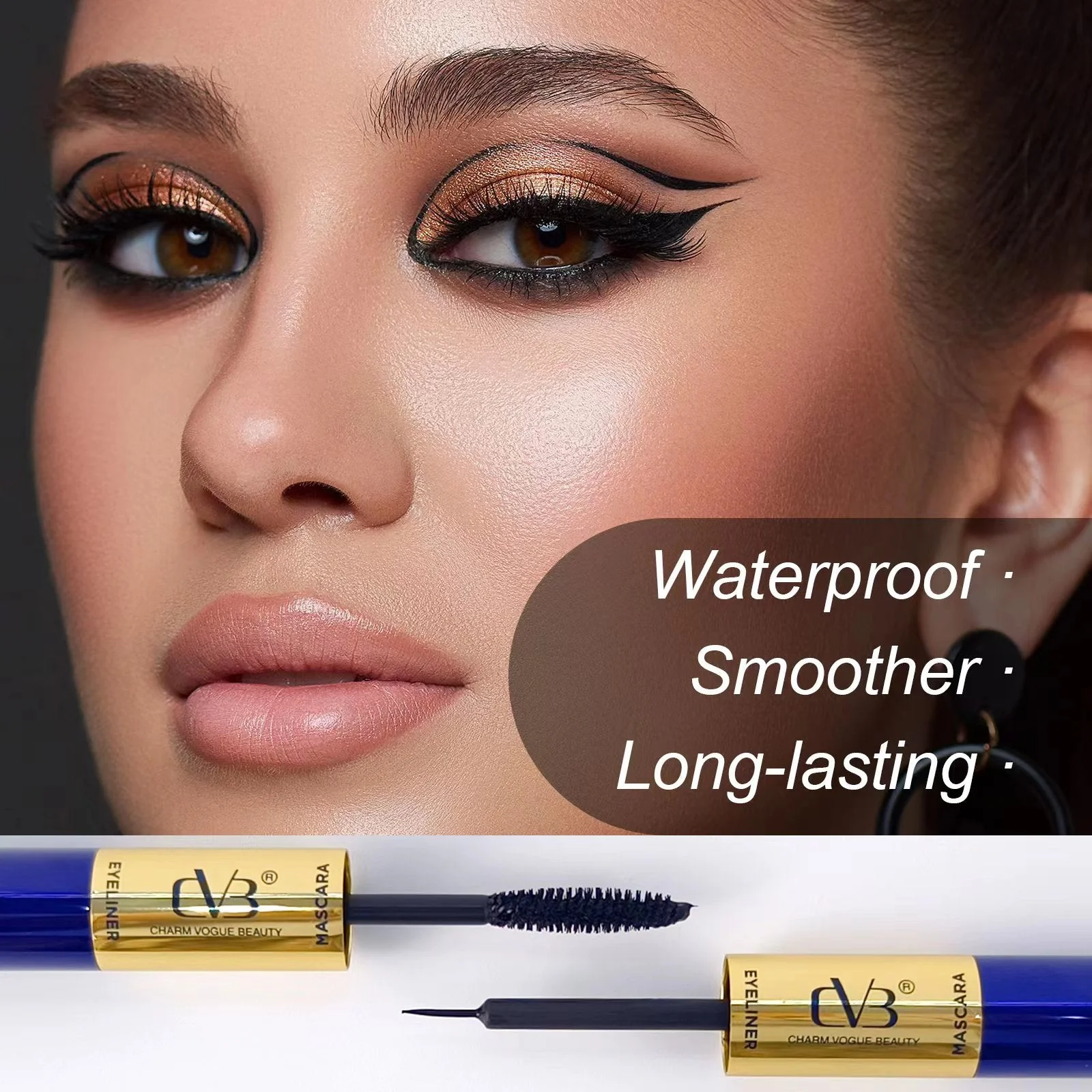 CVB  2IN1  Mascara Eyeliner  Smoother , Waterproof , Smudge Proof , Volumizing,  Long-Lasting - Image 2