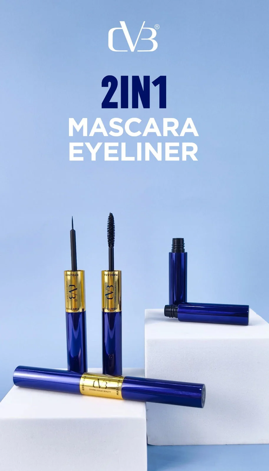 CVB  2IN1  Mascara Eyeliner  Smoother , Waterproof , Smudge Proof , Volumizing,  Long-Lasting - Image 3