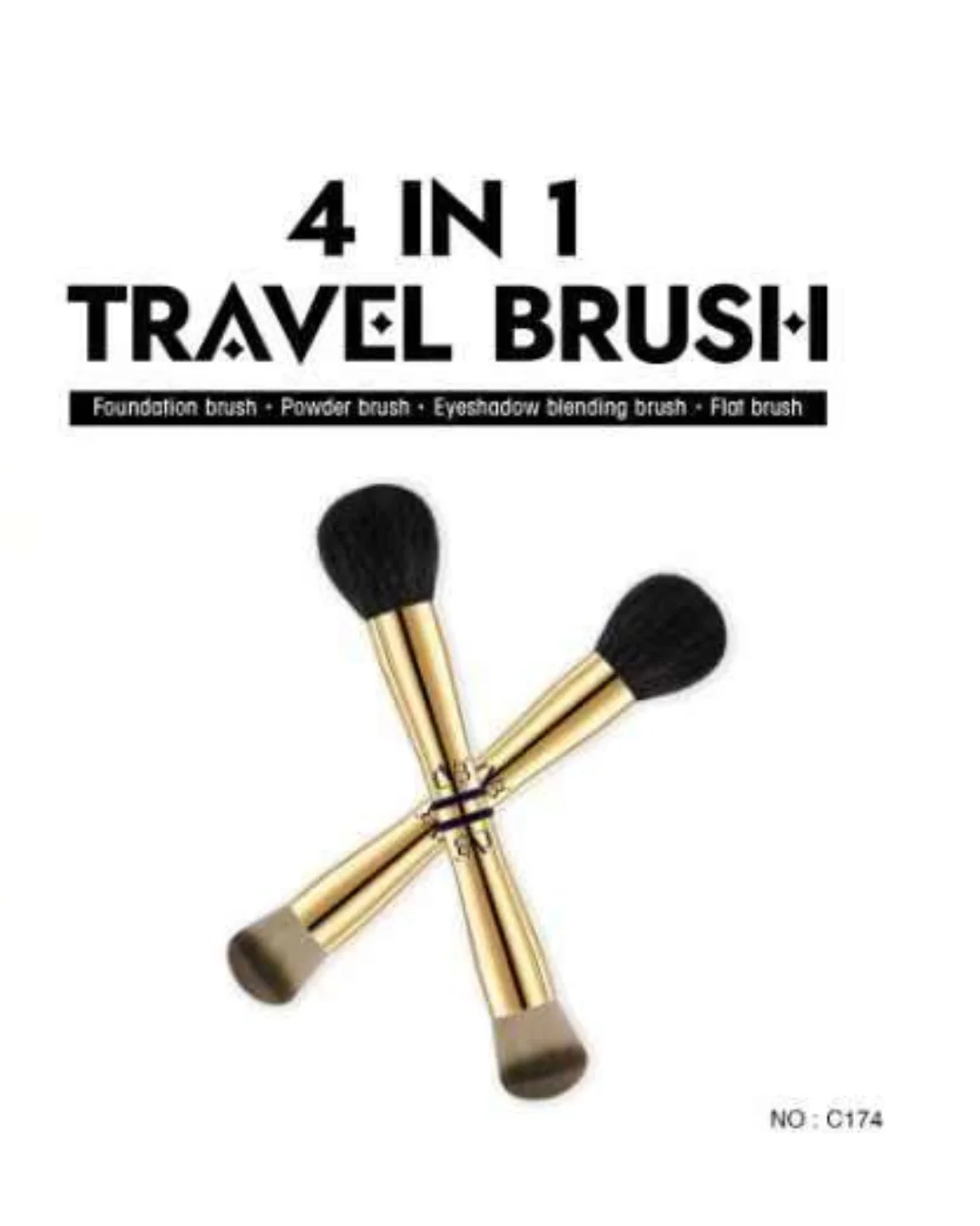 CVB 4 in 1 Travel Brush | With Ultra Soft Bristles | Face Powder Blending Brush | Dense and Fluffy brush - Image 4