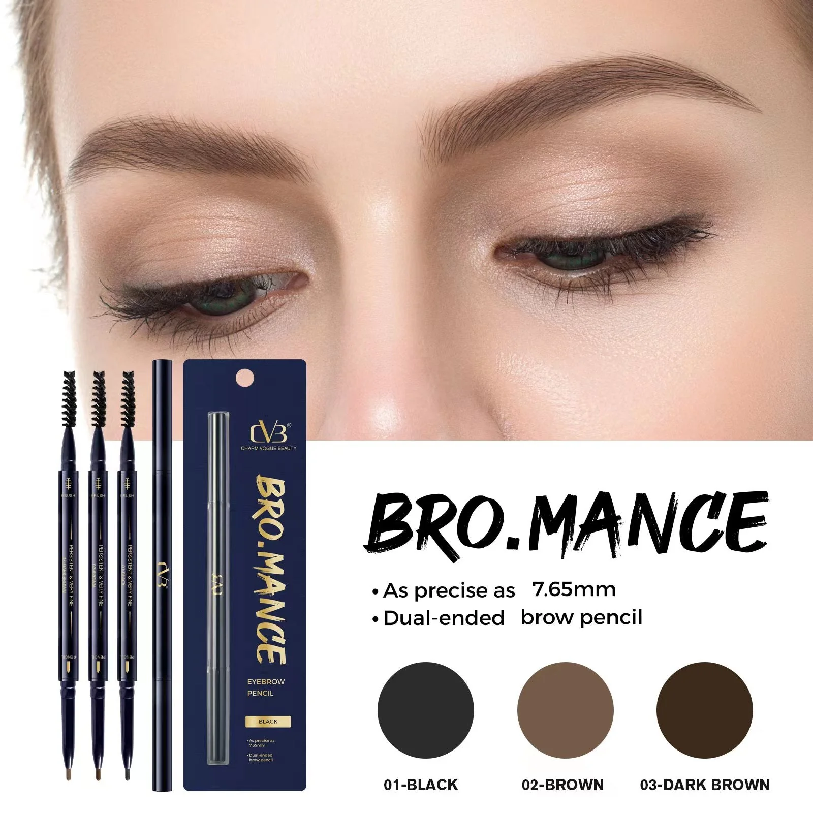 CVB Bro.Mance Eyebrow Pencil  Dual ended Brow pencil C211 - Image 2