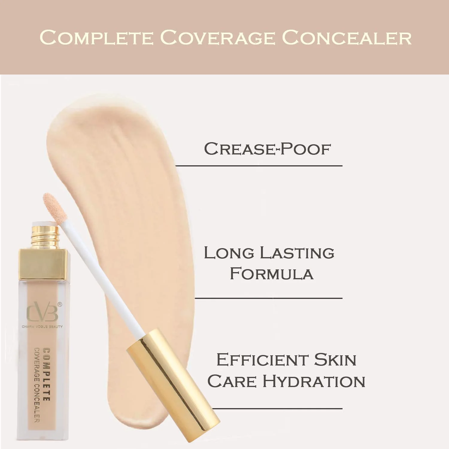 CVB C97 Natural Nude Complete Coverage Liquid Concealer for Soft- Matte Finish Look Under Eye Dark Circles & Red Patches (6ml, - Image 6
