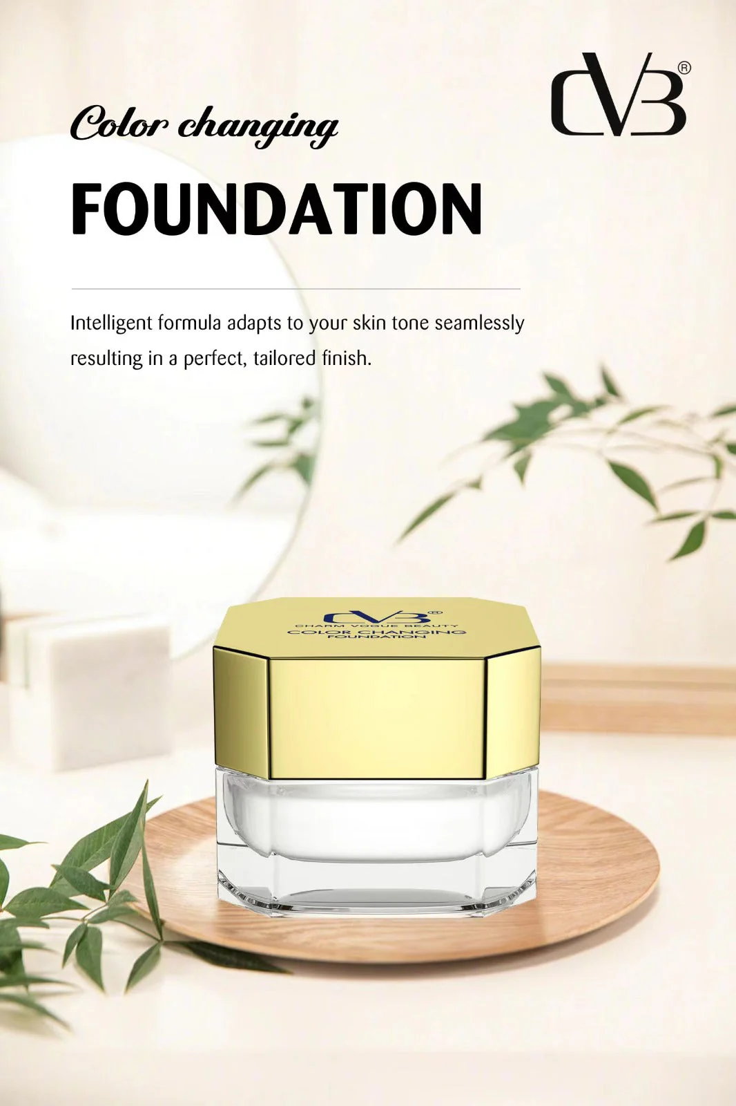 CVB Color changing Foundation Natural Color Transformation Waterproof  30 ml - Image 3