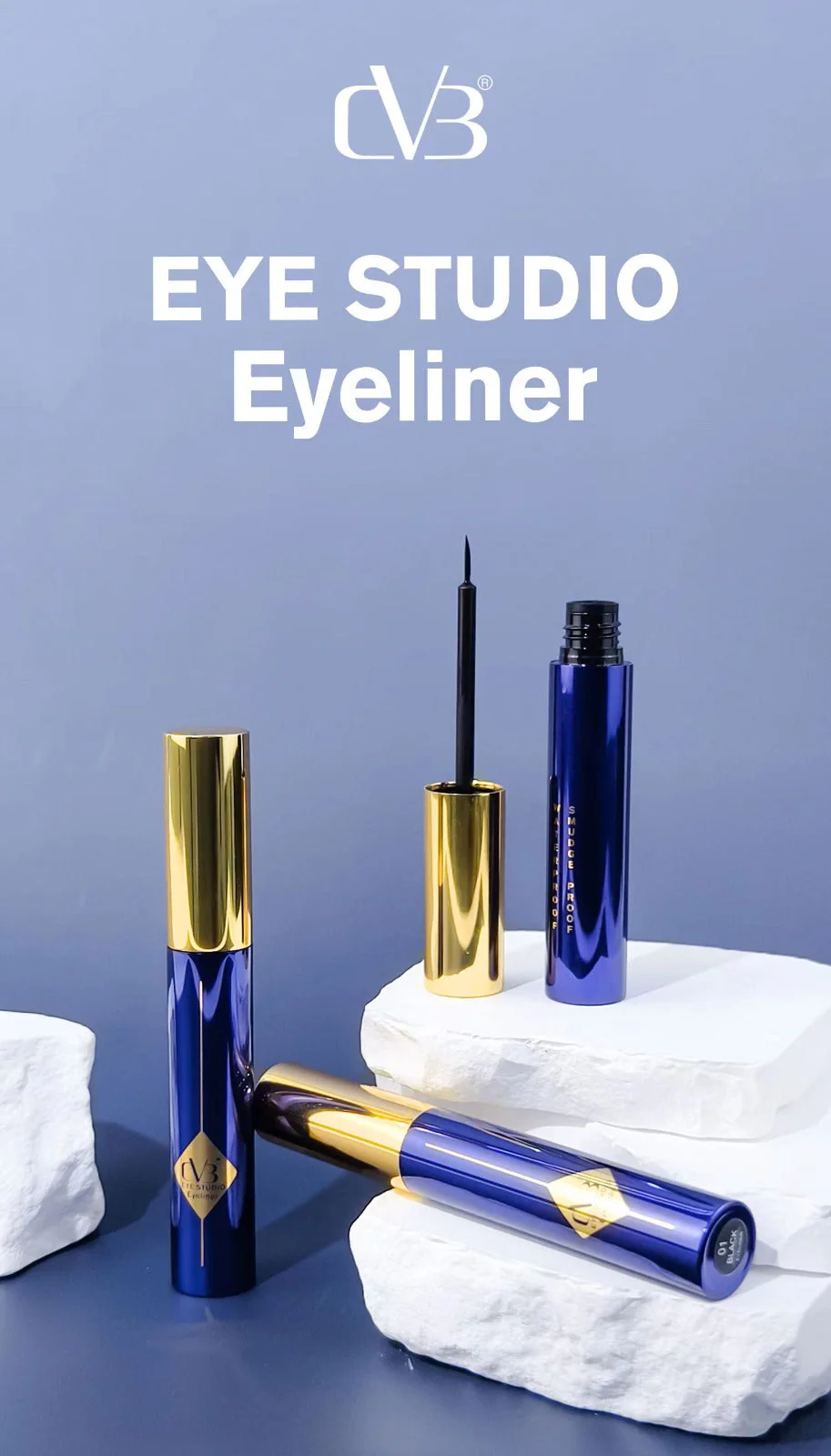 CVB Eye Studio Eyeliner Smudge  Waterproof  (6 ml, Black) C193 - Image 2
