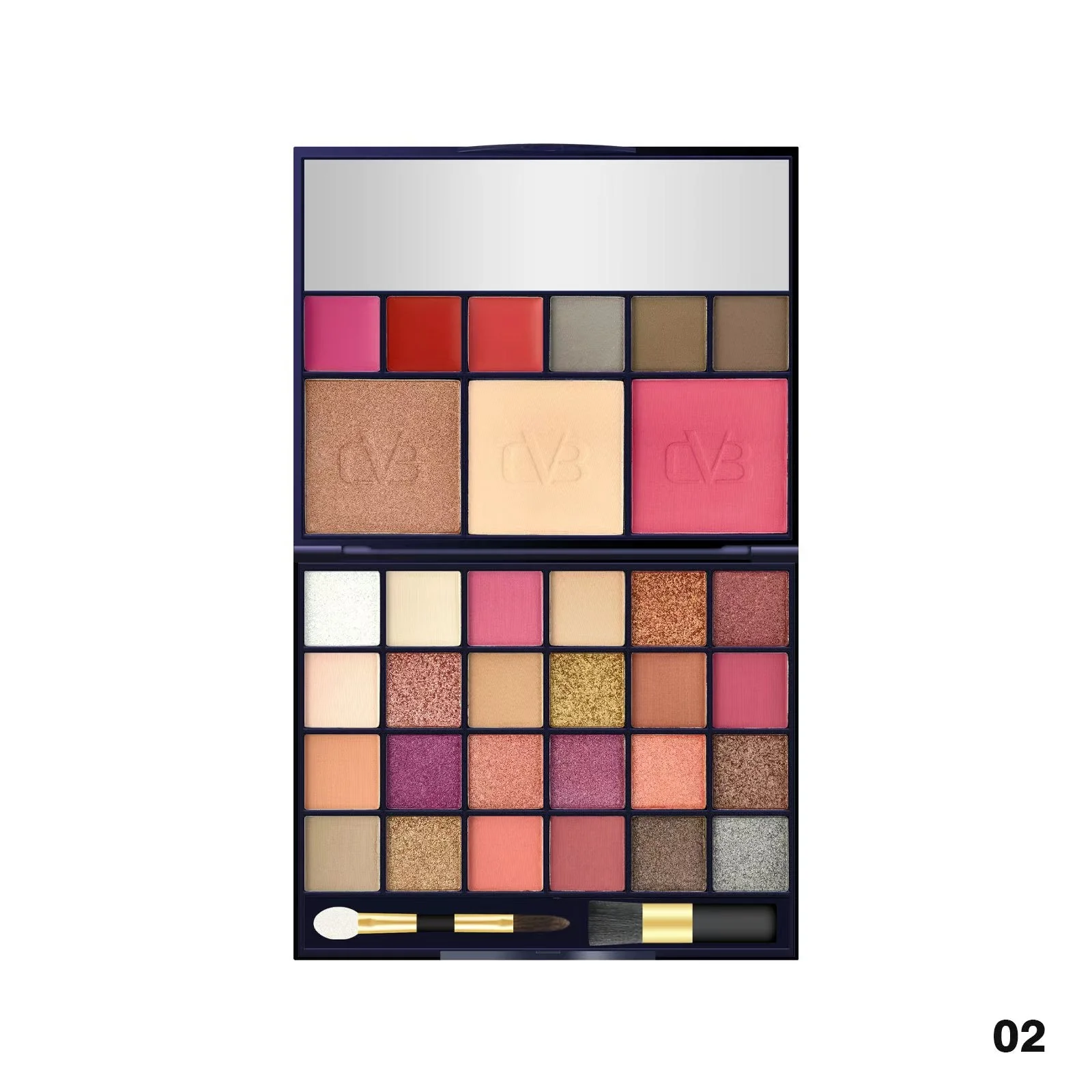 CVB INSTA PALEETE 24 EYESHADOW 1 BLUSH 1HIGHLIGHTER 1 CONTOUR 3 CREAM LIP GLOSS 3 EYEBROW POWDER  C206 - Image 5