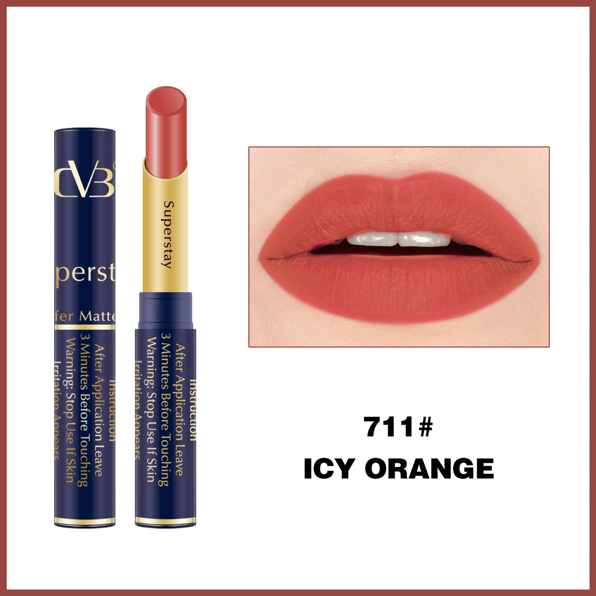 CVB LM-206 SuperStay No Transfer Matte Lipstick, Waterproof and Full-Pigmented, Transfer-Proof Smudge-Proof Lip Colour - Image 14