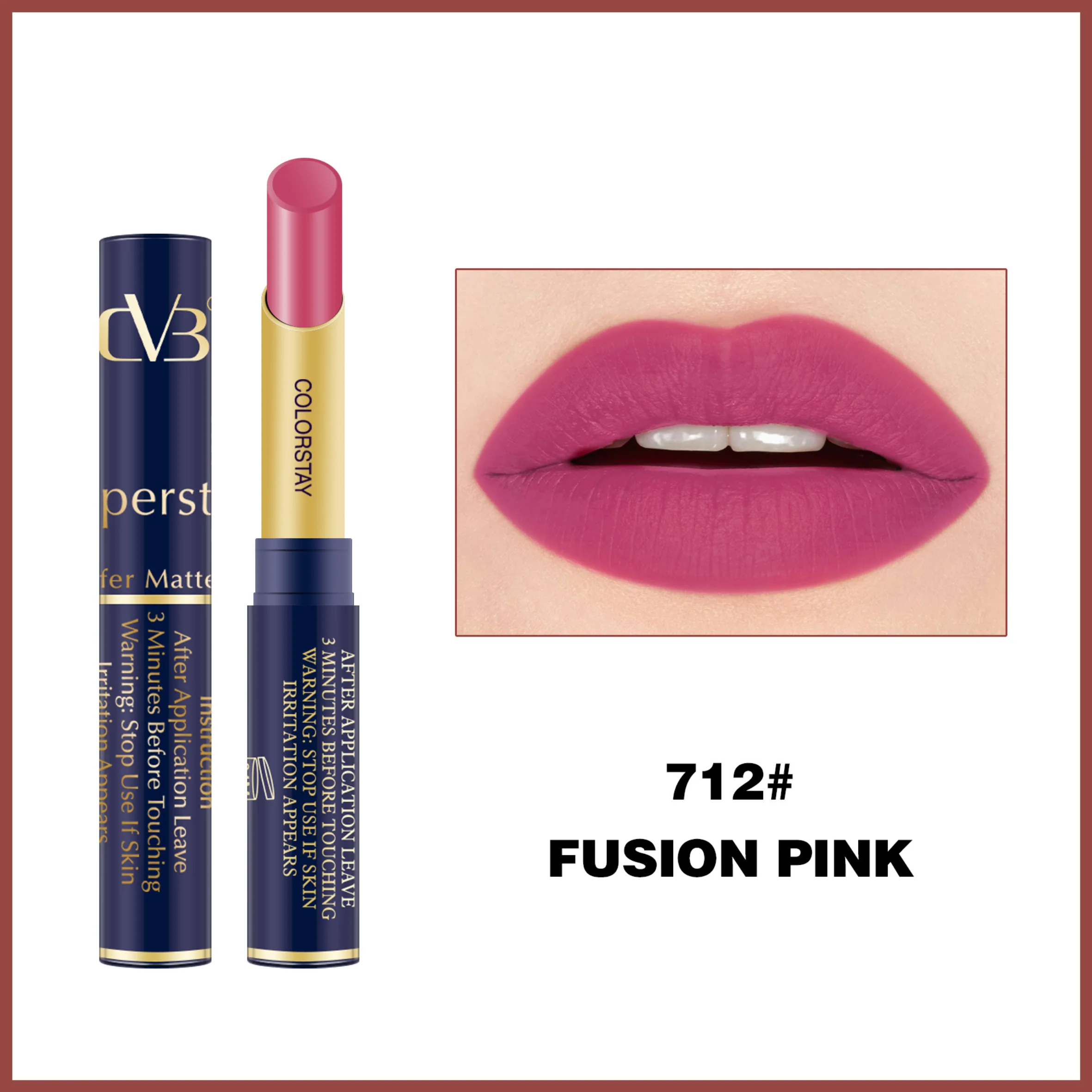 CVB LM-206 SuperStay No Transfer Matte Lipstick, Waterproof and Full-Pigmented, Transfer-Proof Smudge-Proof Lip Colour - Image 15