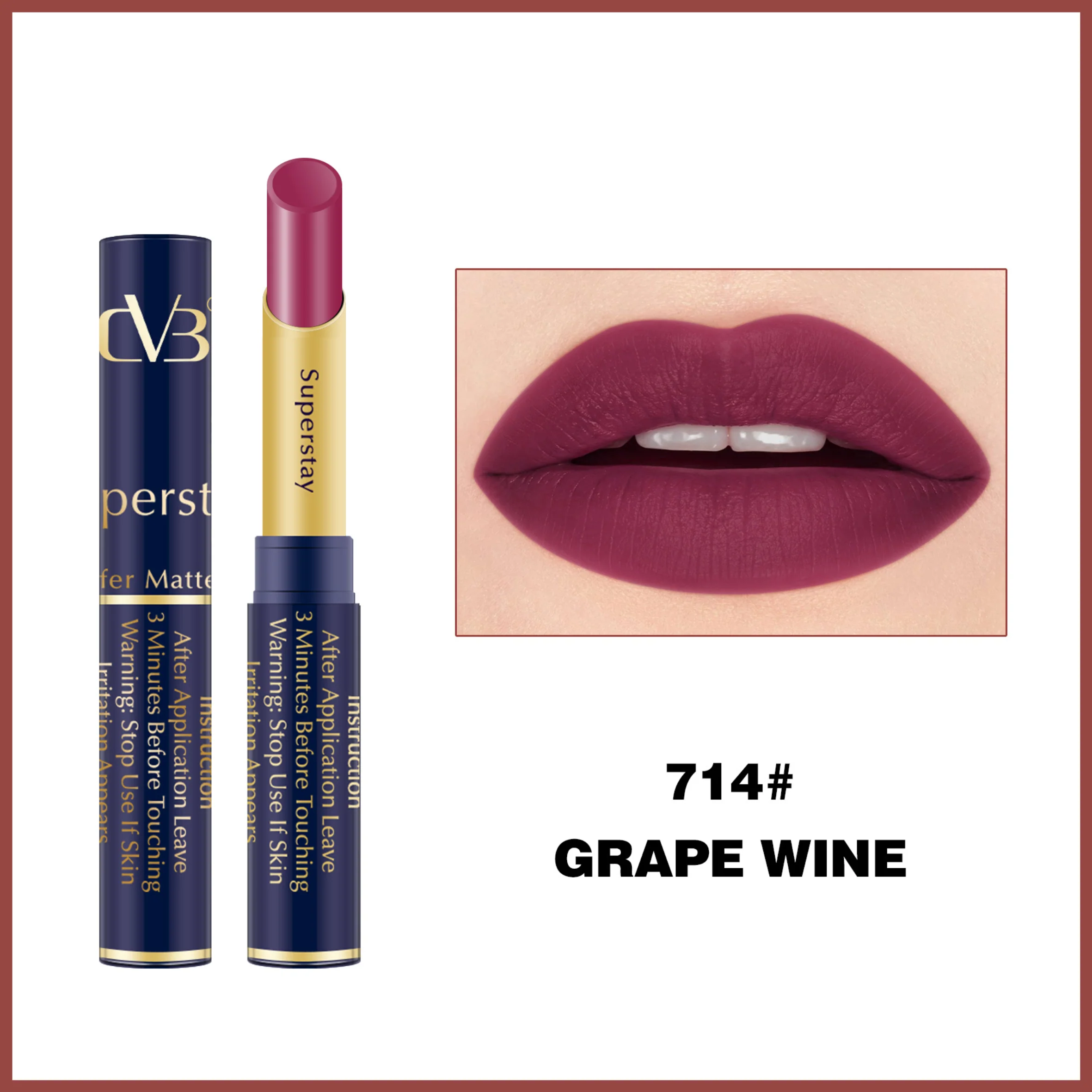 CVB LM-206 SuperStay No Transfer Matte Lipstick, Waterproof and Full-Pigmented, Transfer-Proof Smudge-Proof Lip Colour - Image 17