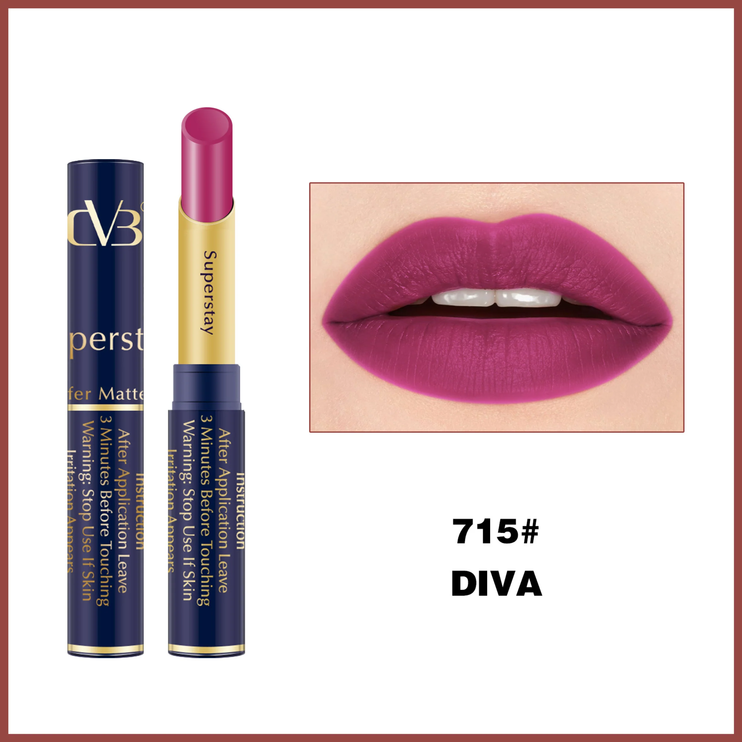 CVB LM-206 SuperStay No Transfer Matte Lipstick, Waterproof and Full-Pigmented, Transfer-Proof Smudge-Proof Lip Colour - Image 18