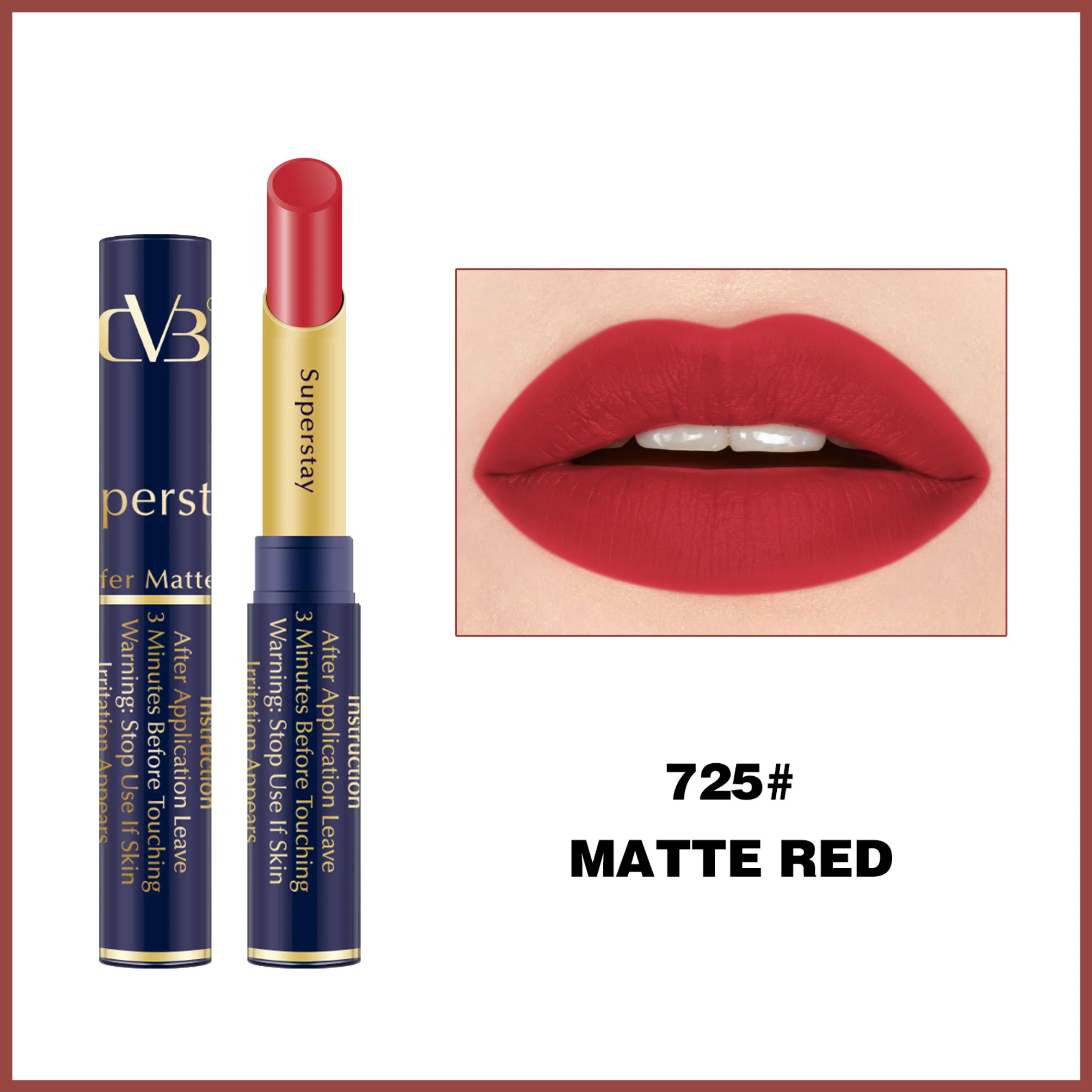 CVB LM-206 SuperStay No Transfer Matte Lipstick, Waterproof and Full-Pigmented, Transfer-Proof Smudge-Proof Lip Colour - Image 28