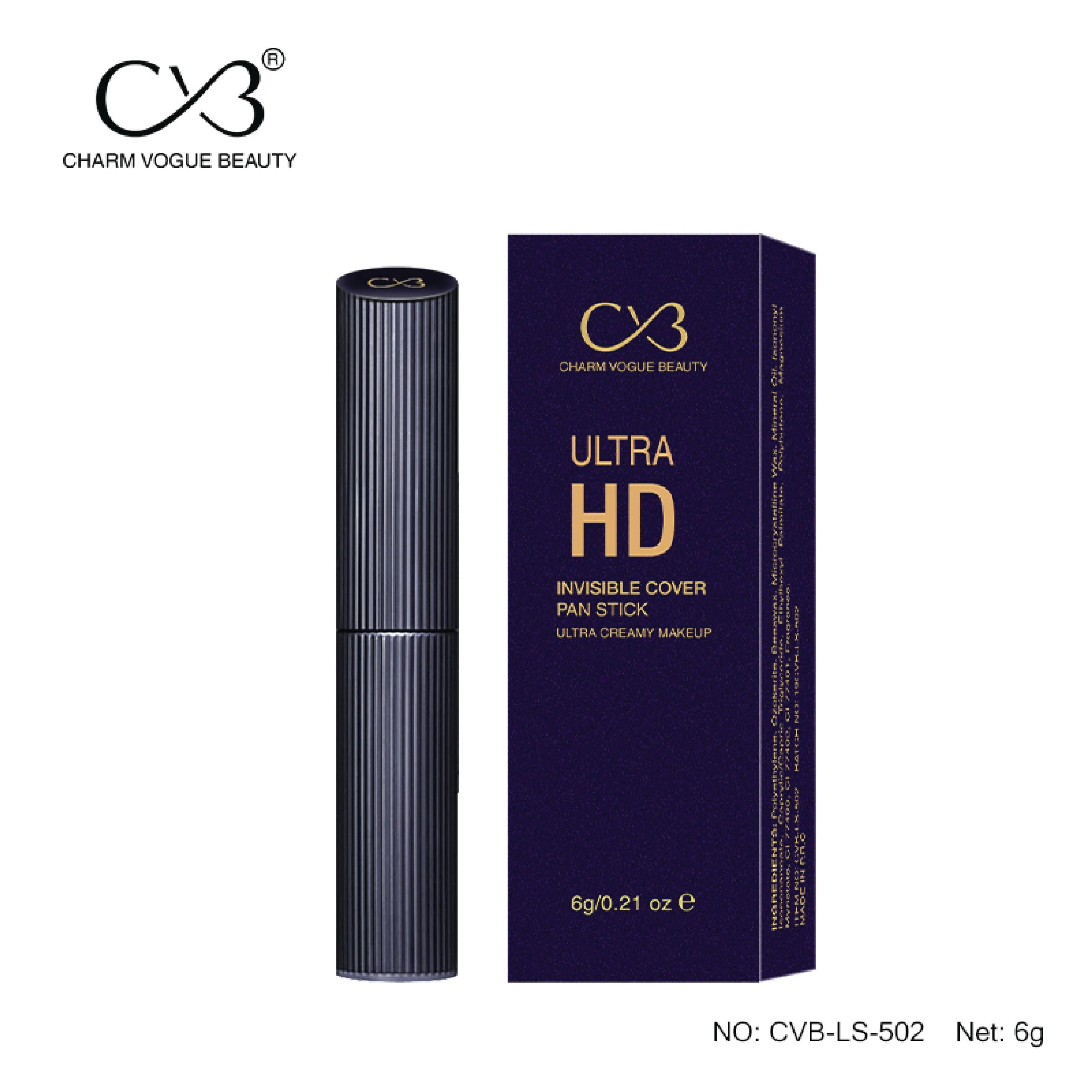 CVB Ls 502 Ultra Hd Invisible Cover Pan Stick For Touch-Ups, Face Foundation Stick,