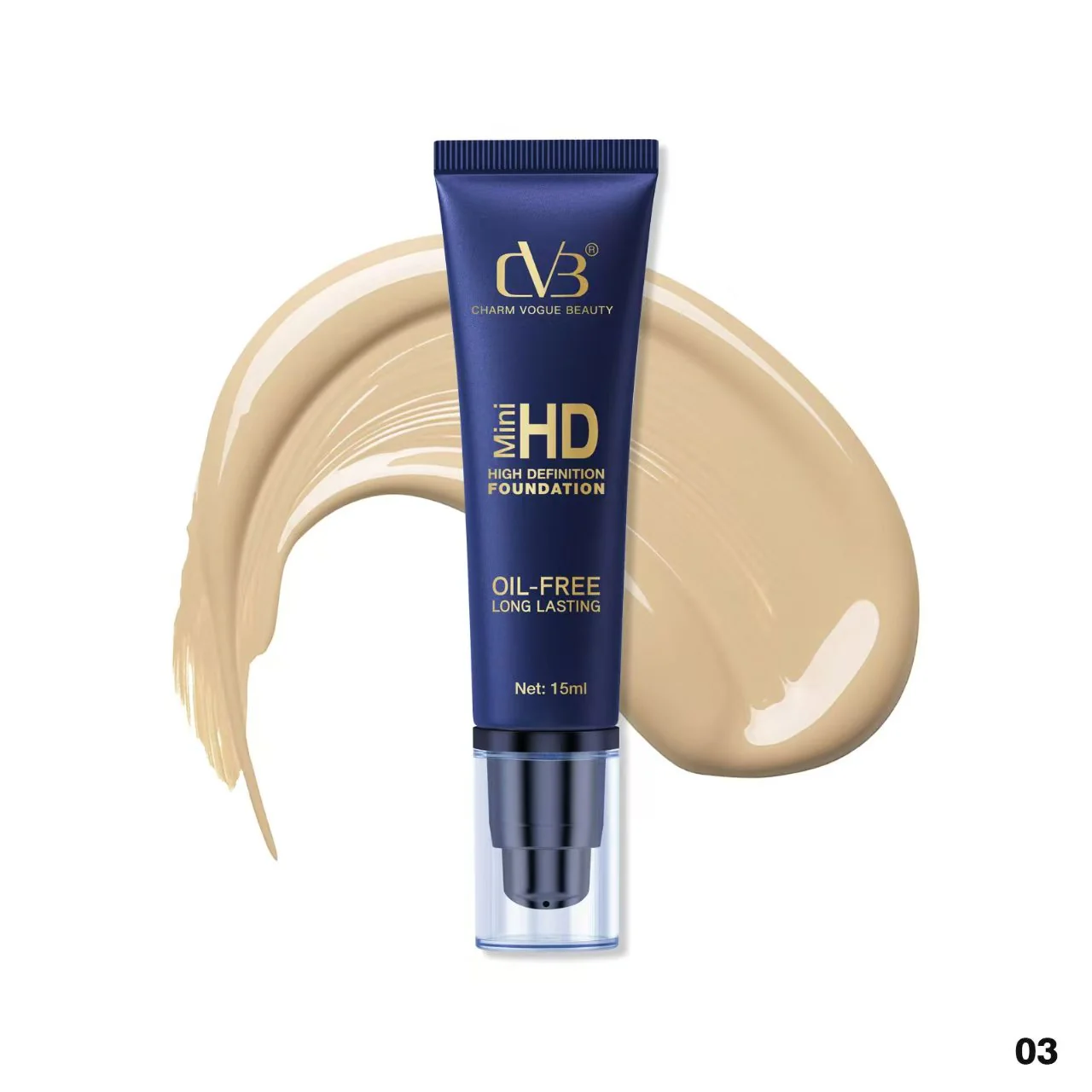 Cvb Mini Hd High Definition Foundation  Oil-Free Long Lasting Net 15 Ml C245 Set of 2 Pics - Image 3