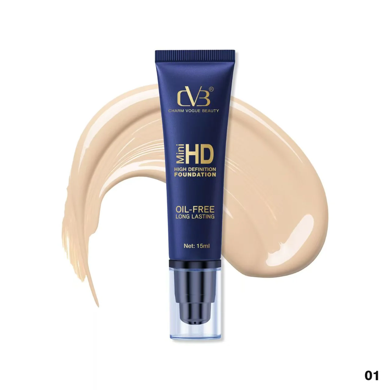 Cvb Mini Hd High Definition Foundation  Oil-Free Long Lasting Net 15 Ml C245 Set of 2 Pics - Image 4