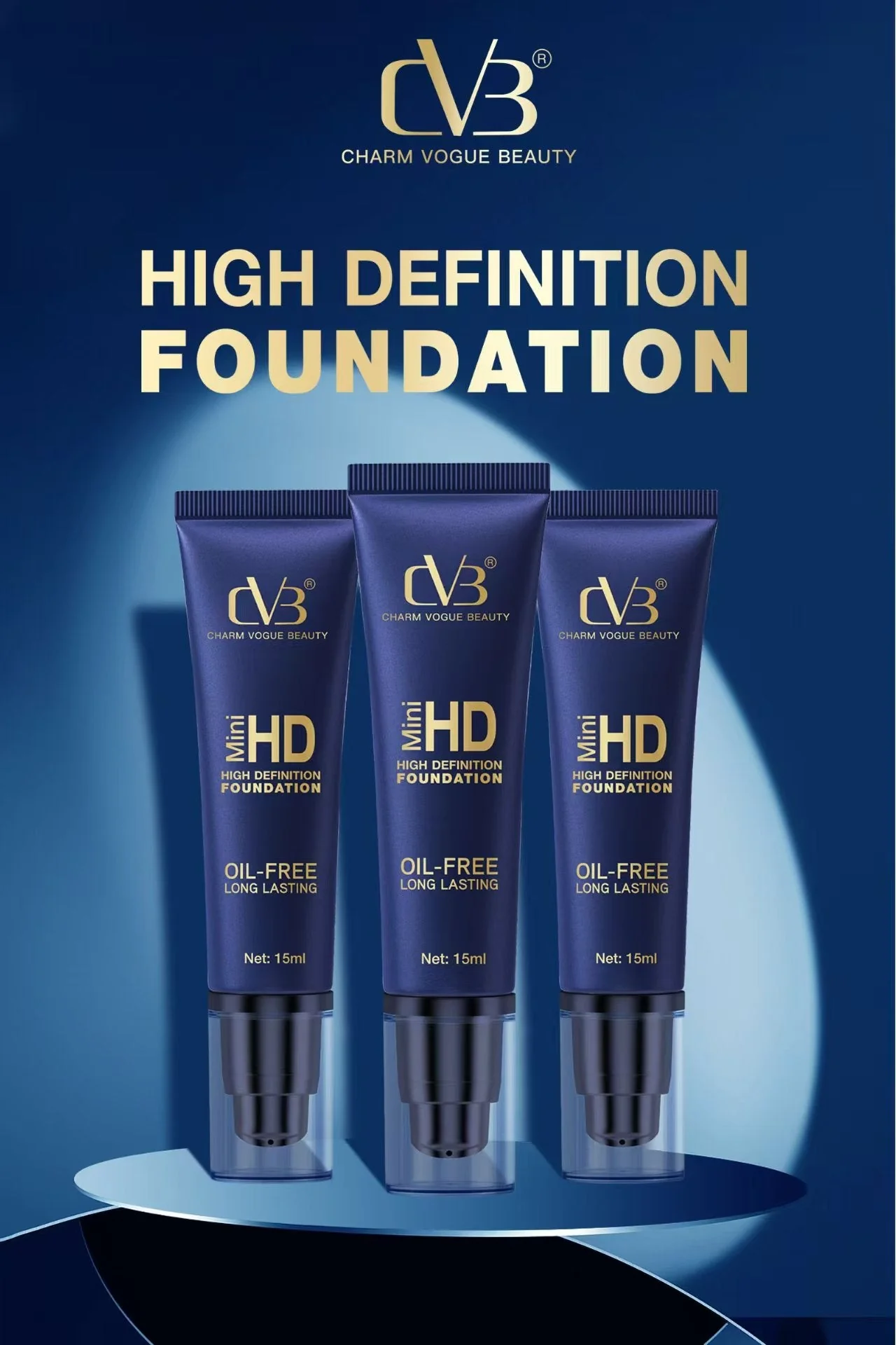 Cvb Mini Hd High Definition Foundation  Oil-Free Long Lasting Net 15 Ml C245 Set of 2 Pics - Image 7
