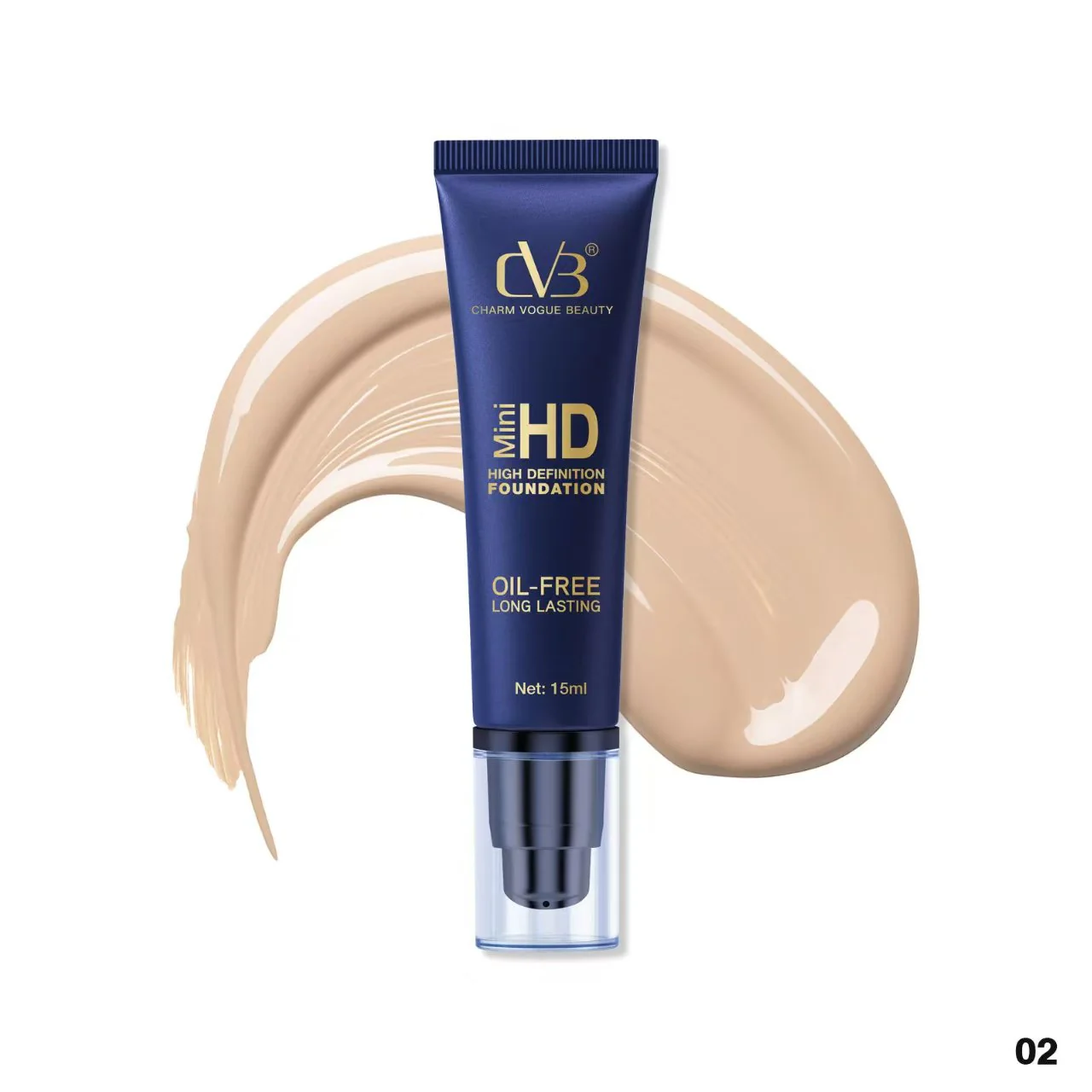 Cvb Mini Hd High Definition Foundation  Oil-Free Long Lasting Net 15 Ml C245 Set of 2 Pics - Image 8