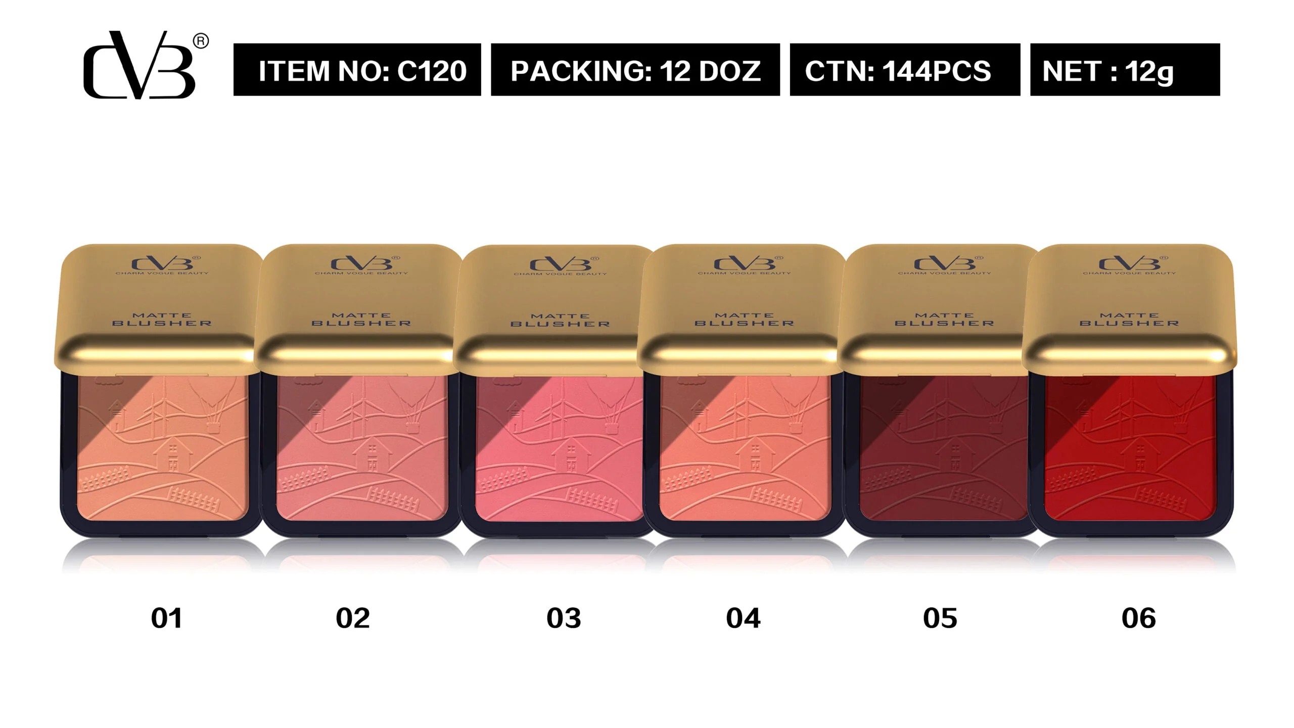 CVB Pure Rouge Lightweight Matte Blusher -C120 - Image 6