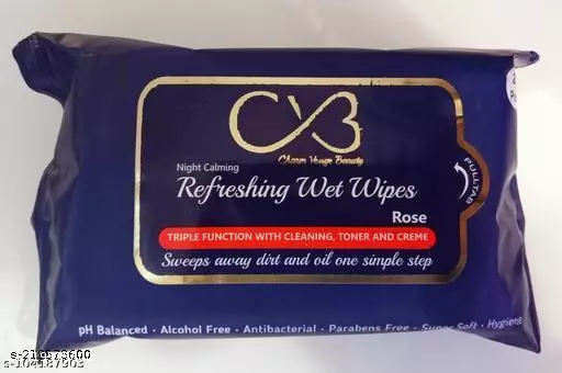 CVB REFRESHING WET WIPES ROSE Toner And Creme - Image 2