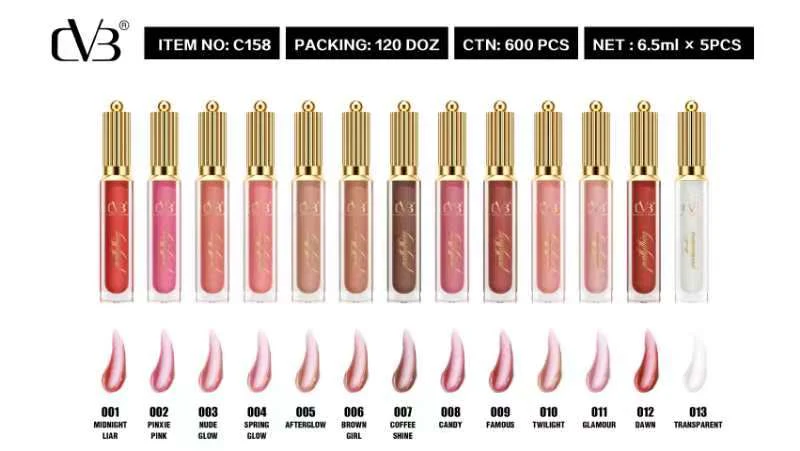 CVB SHIMMER BOMB LIPGLOSS WITH VITAMIN E SUPER SOFT PIGMENT C-158 - Image 2