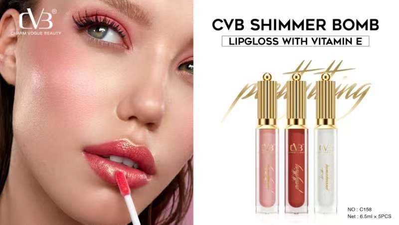 CVB SHIMMER BOMB LIPGLOSS WITH VITAMIN E SUPER SOFT PIGMENT C-158 - Image 4