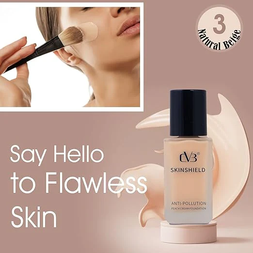 CVB Skin Shield Foundation Anti Pollution Peach Cream Foundation - Image 3