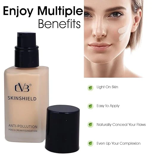 CVB Skin Shield Foundation Anti Pollution Peach Cream Foundation - Image 6
