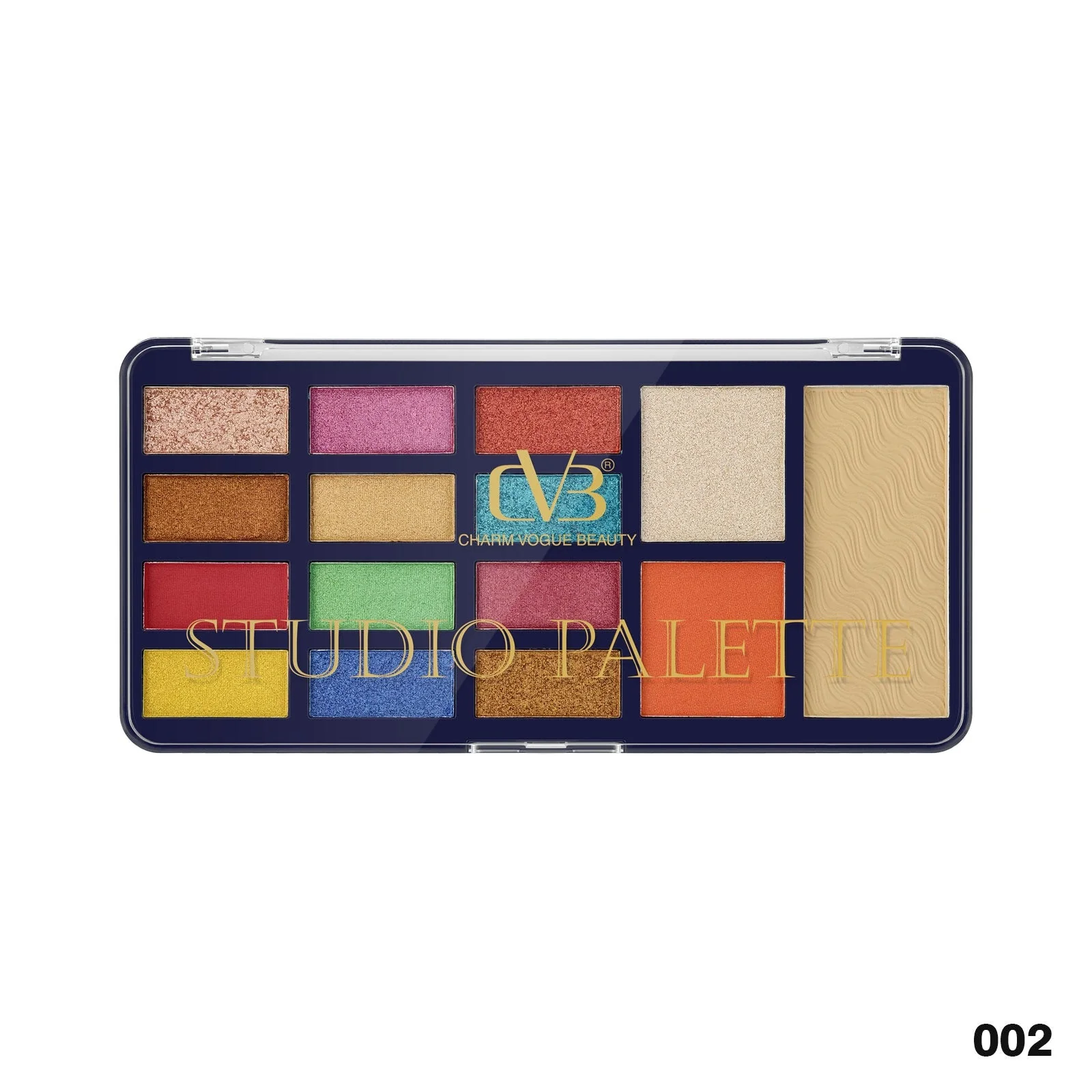 Cvb Studio Palette 12 Eye Shadow 1 Blush 1 Highlight 1 Compact Powder  C219 - Image 2