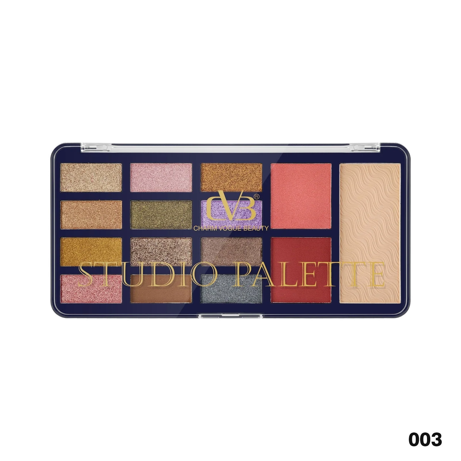 Cvb Studio Palette 12 Eye Shadow 1 Blush 1 Highlight 1 Compact Powder  C219 - Image 3