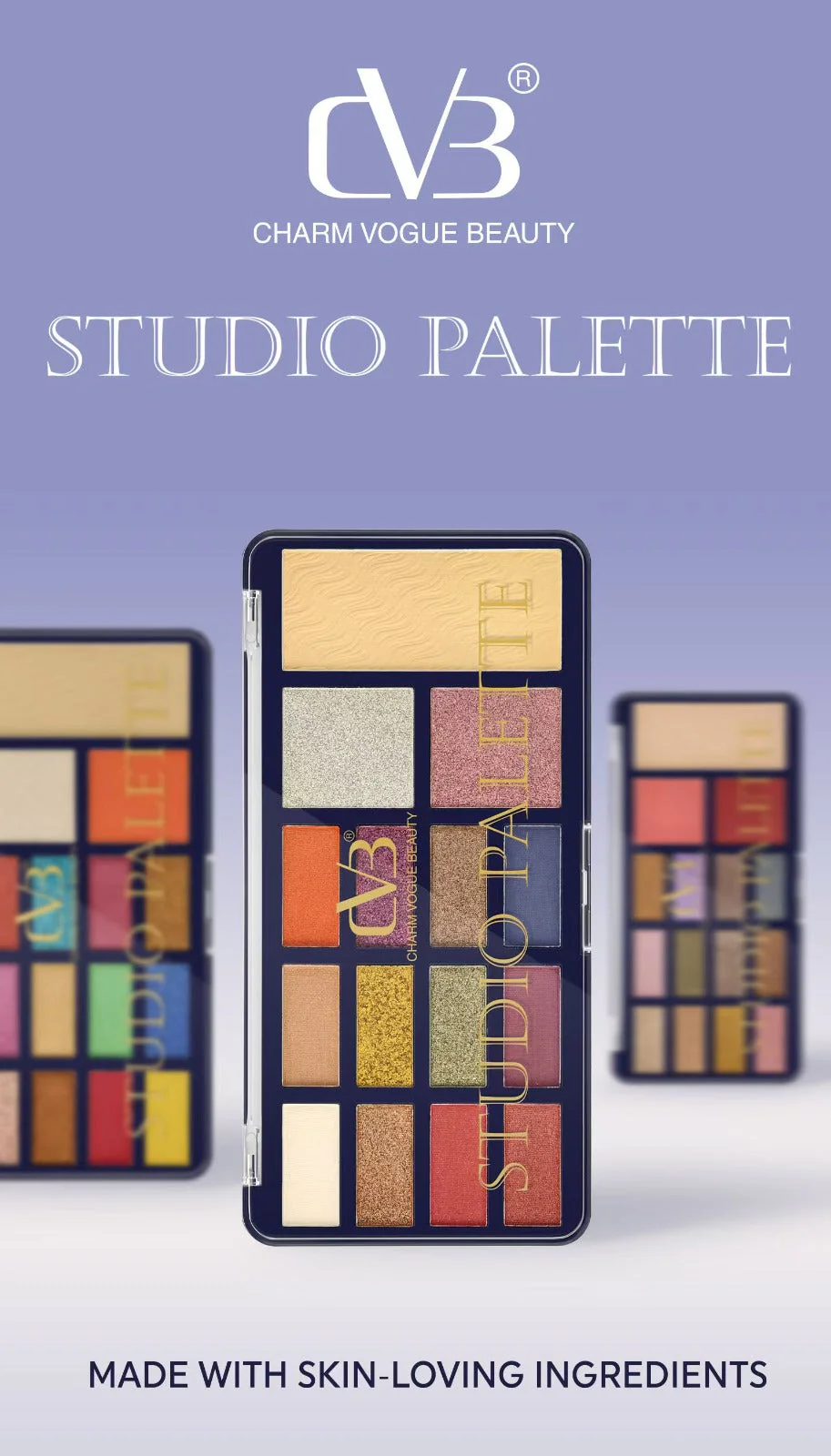 Cvb Studio Palette 12 Eye Shadow 1 Blush 1 Highlight 1 Compact Powder  C219 - Image 4