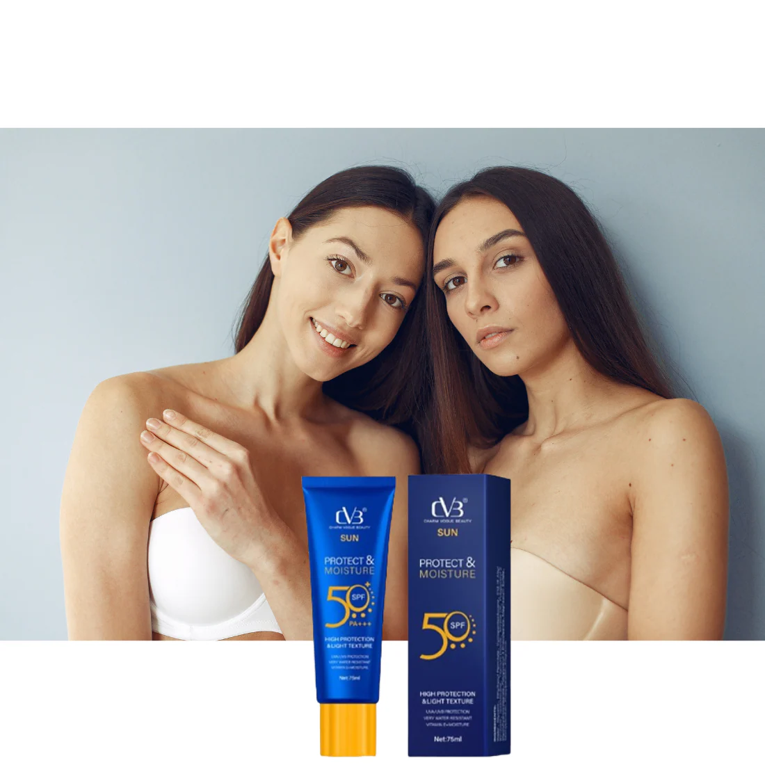 CVB  Sun Protect & Moisture 50SPF PA+++ High Protection & Light Texture Net 75ml - Image 2