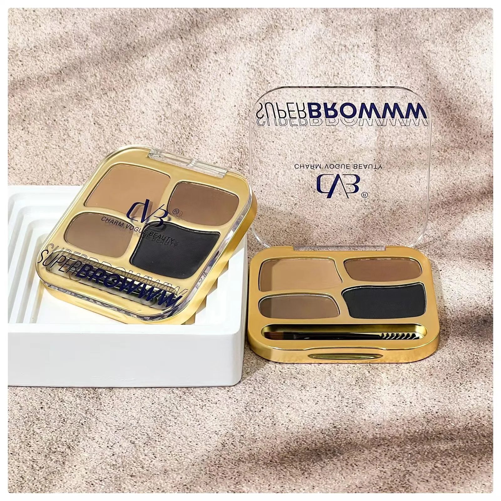 CVB Super Broww the ultimate brow palette Cream & Powder Eyebrow palette 4 Colors  C217 - Image 4