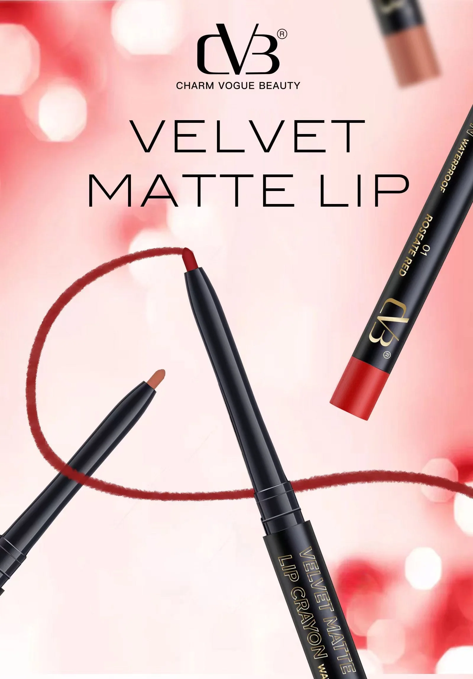 CVB  Velvet Matte Lip Crayon Wateroroof Color Contour  C189 - Image 2