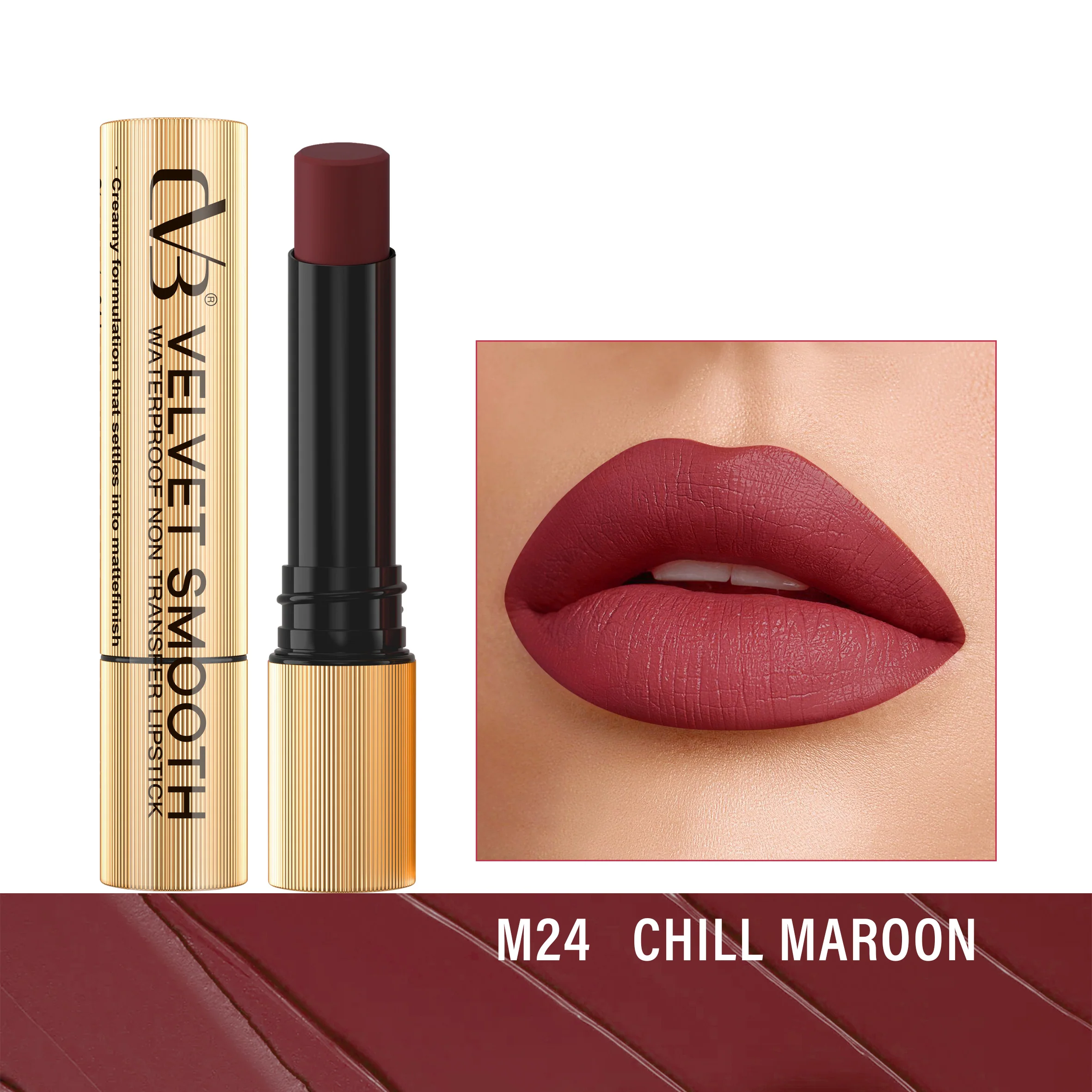 CVB Velvet Smooth Waterproof Non Transfer Lipstick C166 - Image 25