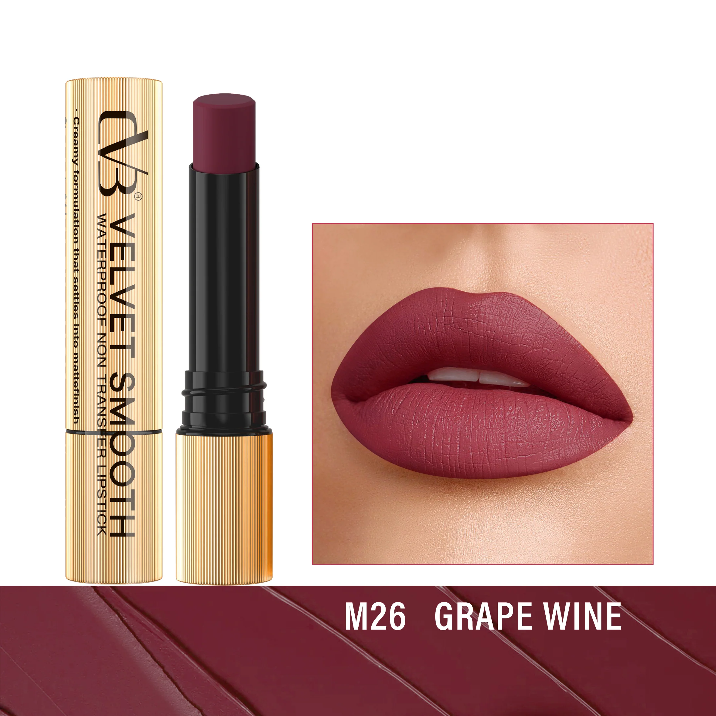 CVB Velvet Smooth Waterproof Non Transfer Lipstick C166 - Image 26