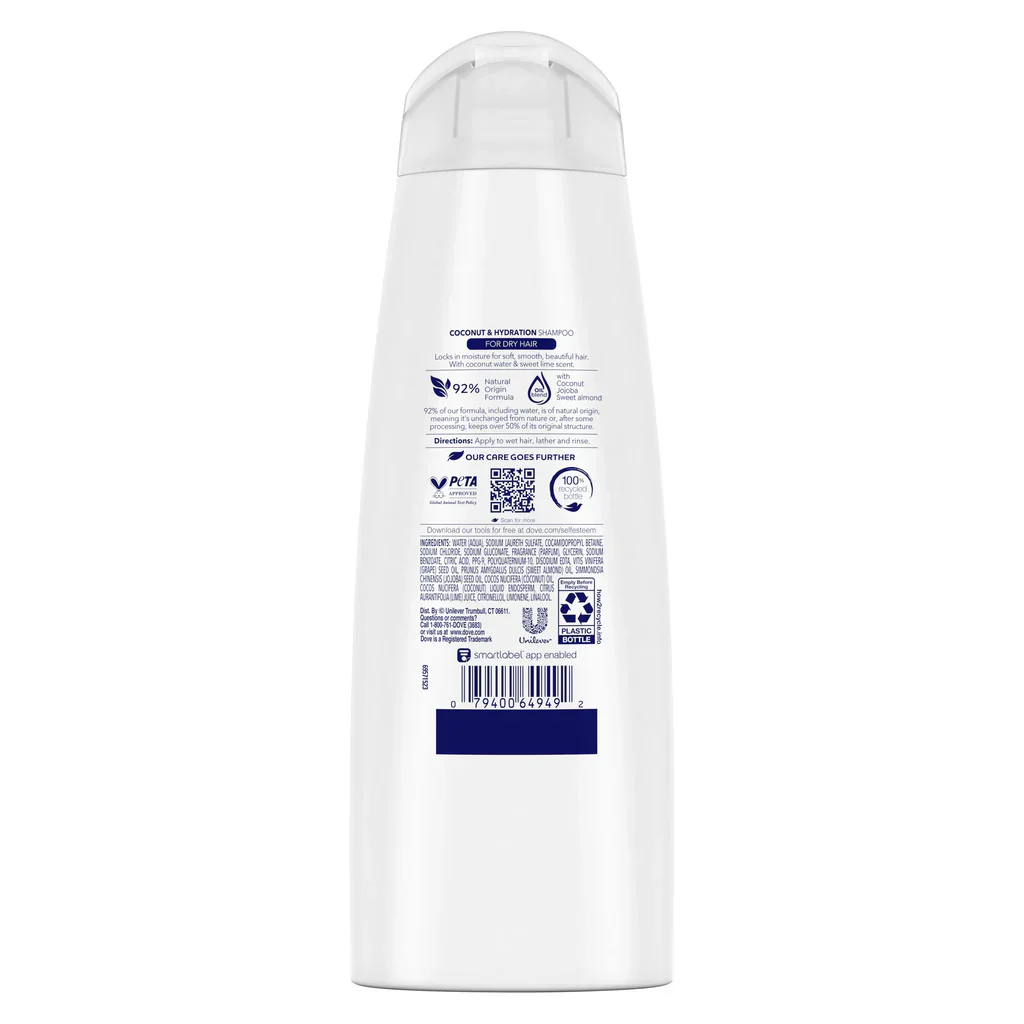 Dove Ultra Care Shampoo Coconut & Hydration for Dry Hair 355 ML - Image 2