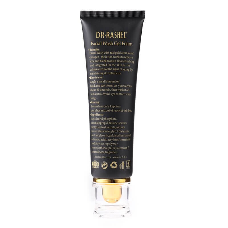 DR.RASHEL 24K Gold Atoms Collagen whitening facial Wash Gel Foam Cleanser 80ml - Image 2