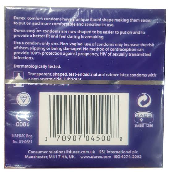 Durex Comfort Condoms 3 Piece - Image 2