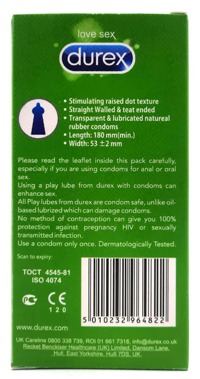 Durex Tickle Me Ribbed Delay Condoms 12 Pieces - Image 2