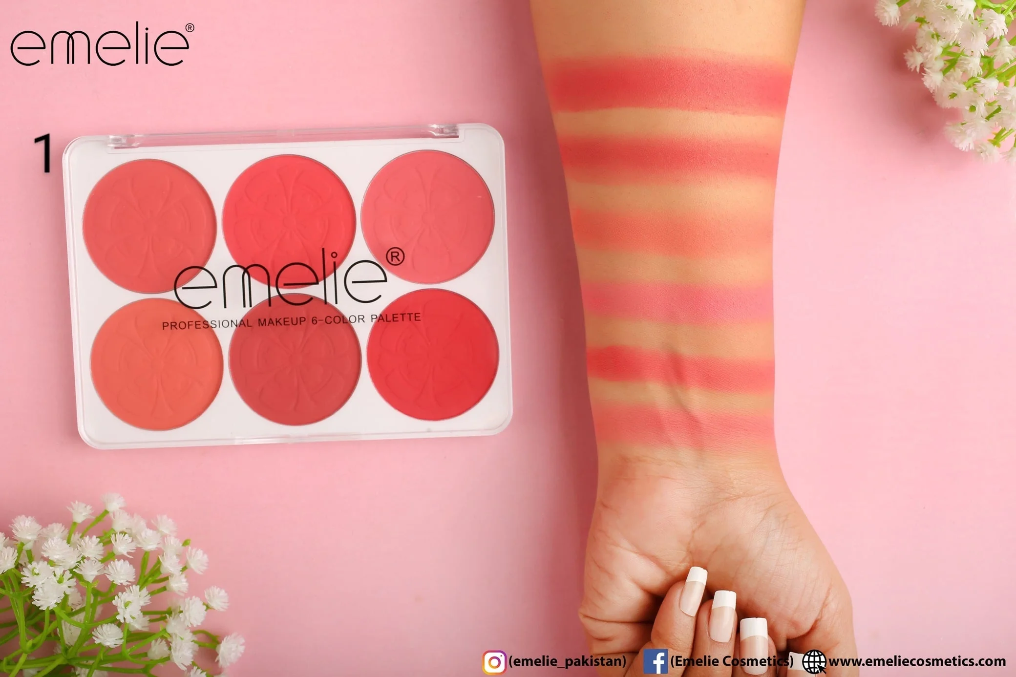 Emelie Matte Blusher 6 Color Pallete - Image 2